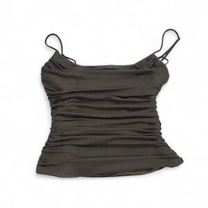 Zara Grey Corset Ruched Camisole
